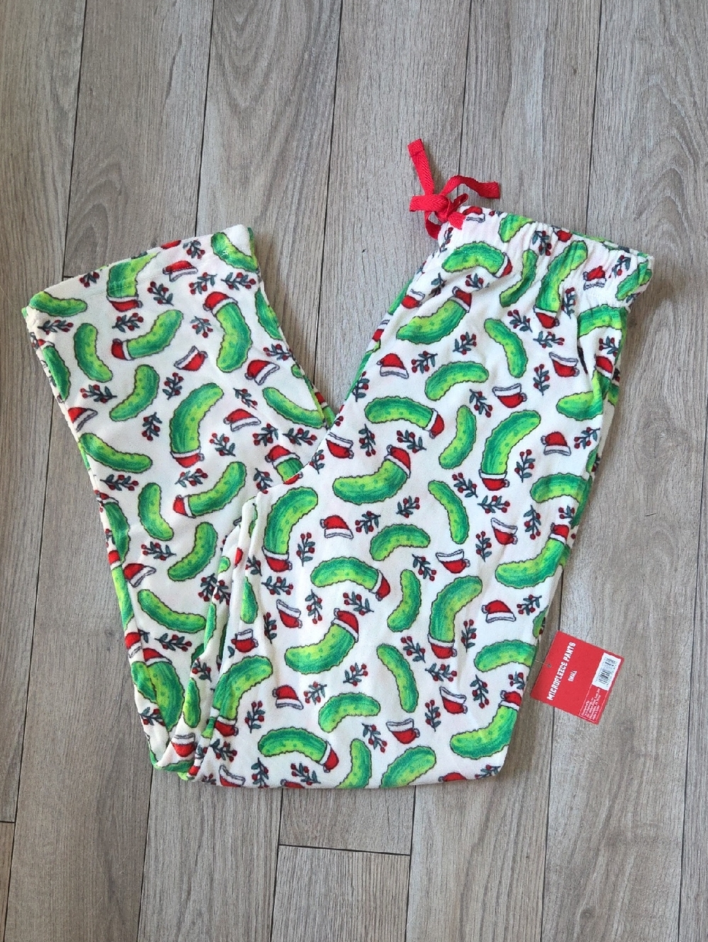 Holiday Pickle Print Pajama Pants - Green Small Men Or Women